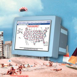 NOAA illustration showing the NOWData Web portal for getting weather and climate data.