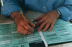 Photo showing a survey being filled out.